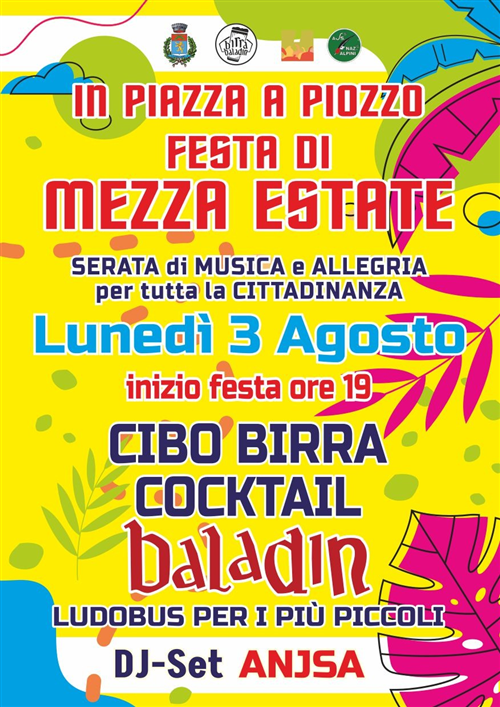Lunedì 3 agosto: Festa di Mezza Estate